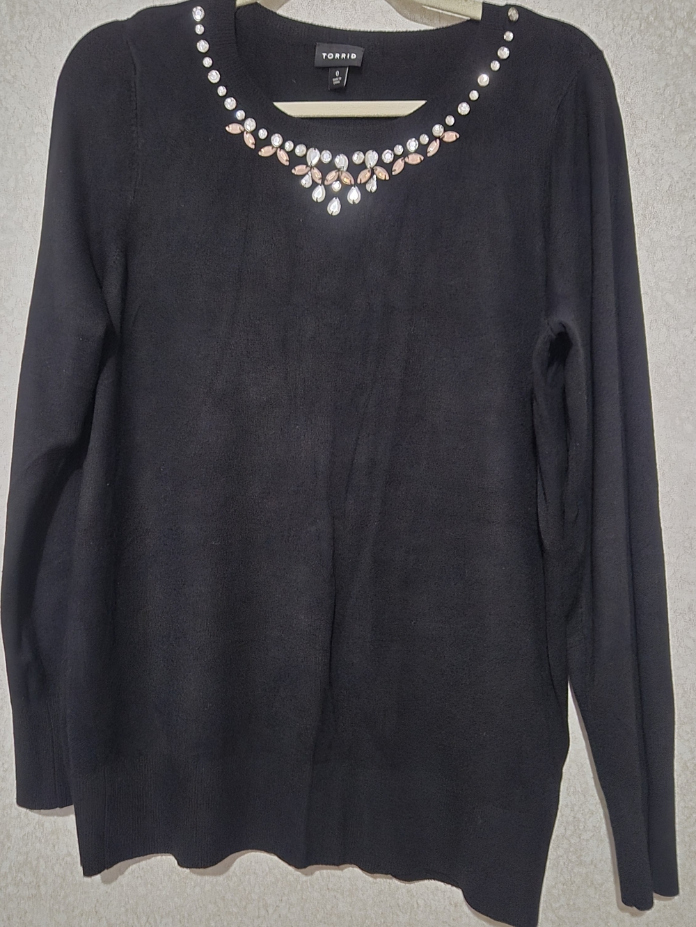 Torrid Black Embellished Crewneck Sweater-Size:0